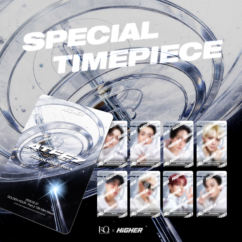 ATEEZ Golden Hour Part.4 NASA Special Selfie Photocard Package Photocard (Matte) + TIMEPIECE Case