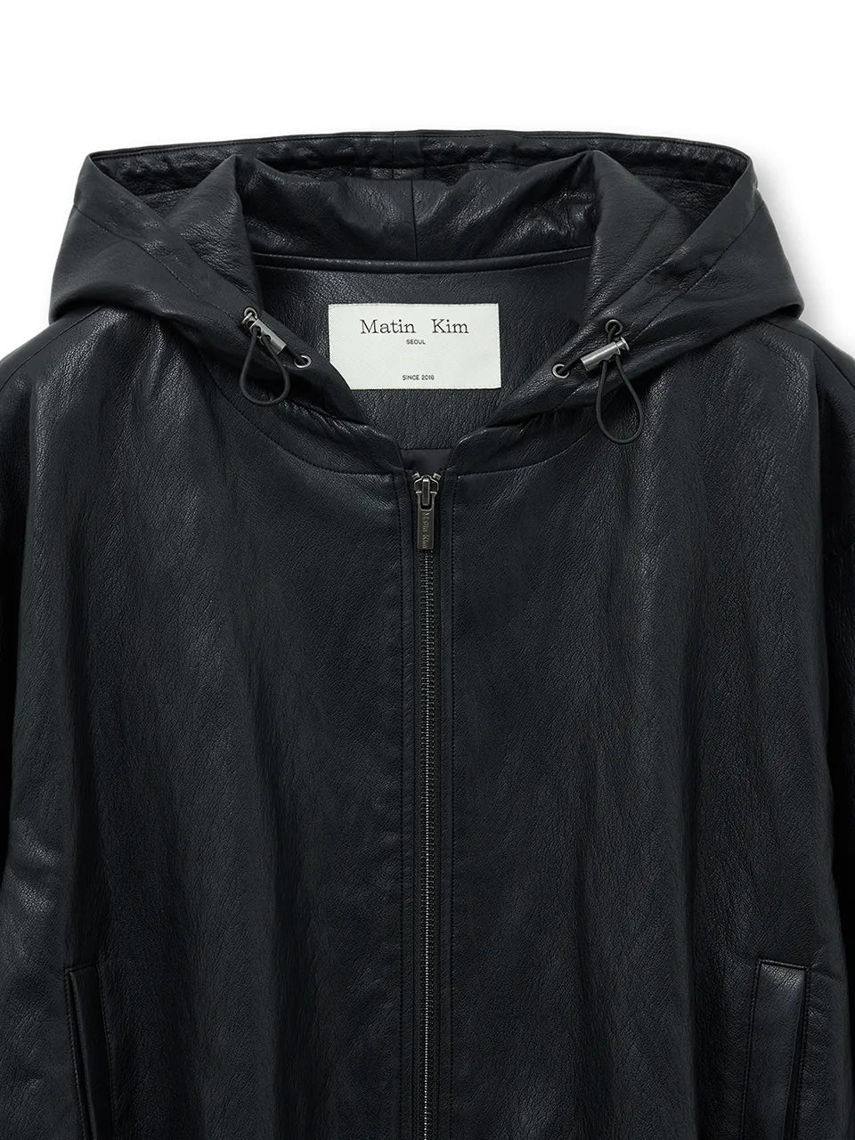 Matin Kim - Faux Leather Hoody Crop Jumper (aespa NINGNING Wear)