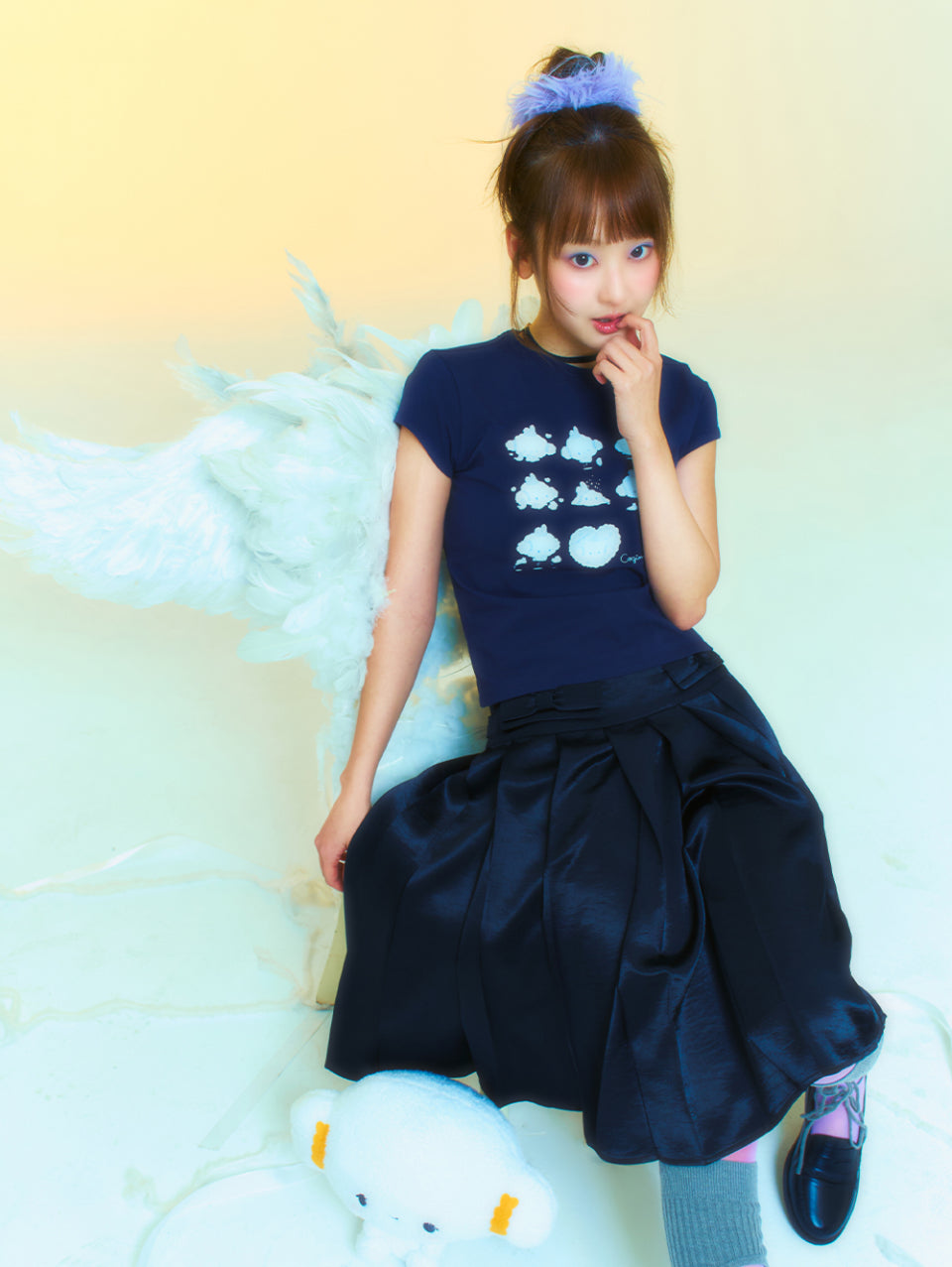 TUOMIO x Sanrio Characters - Cogimyun Baby T-Shirt (Navy)