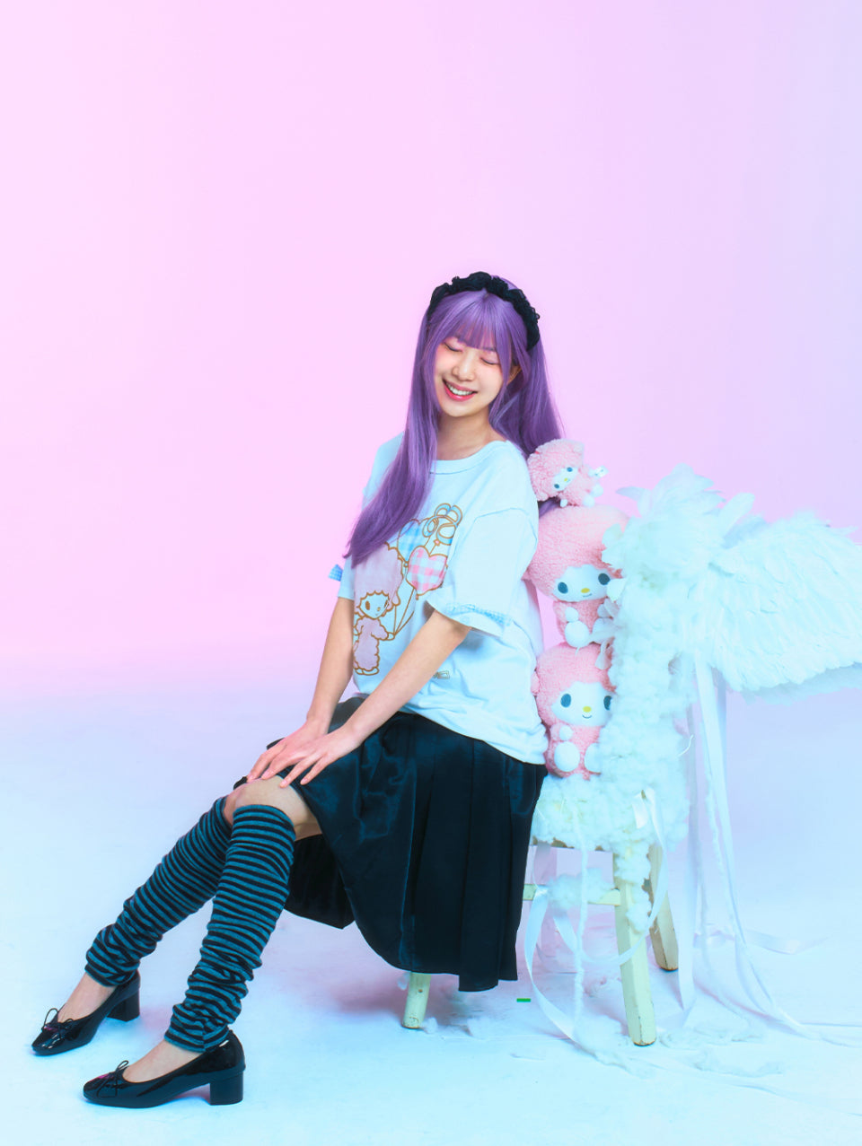TUOMIO x Sanrio Characters - My Sweet Piano Oversized T-Shirt (White)