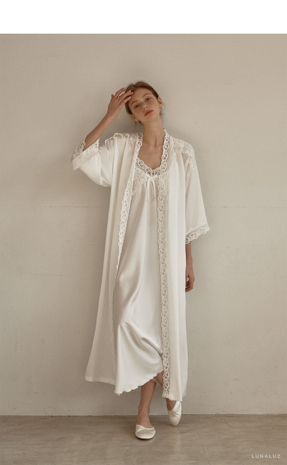 LUNALUZ WOMEN Fabiola Slip Robe Set