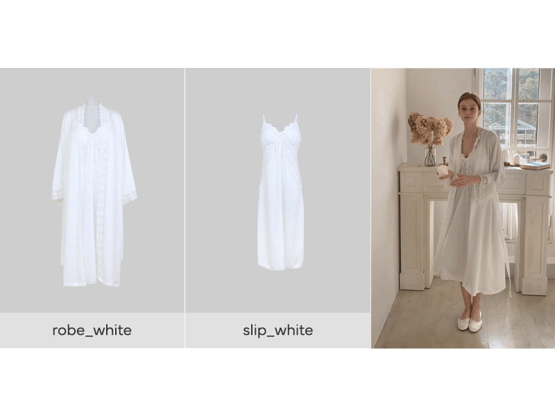 LUNALUZ WOMEN Audrey Slip Robe Set