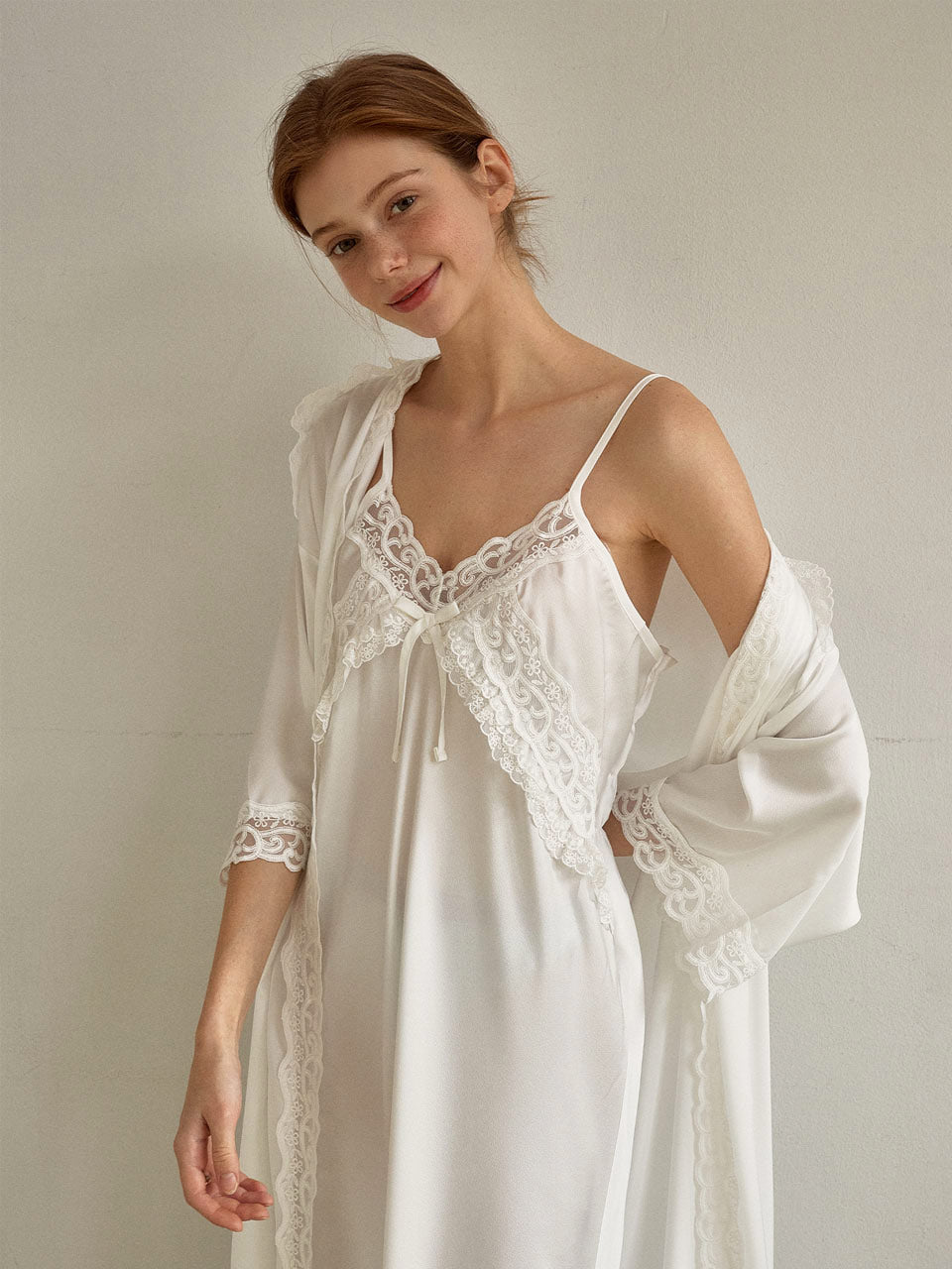 LUNALUZ WOMEN Fabiola Slip Robe Set