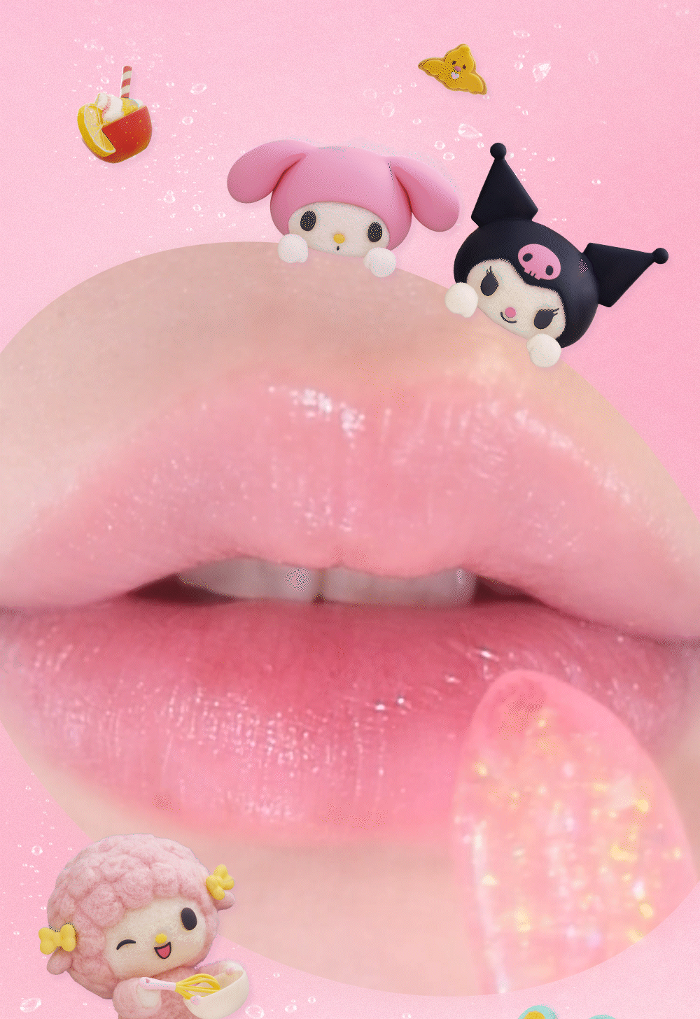 AMUSE Sparkle Soda Lip Balm (My Melody & Kuromi Special Edition)