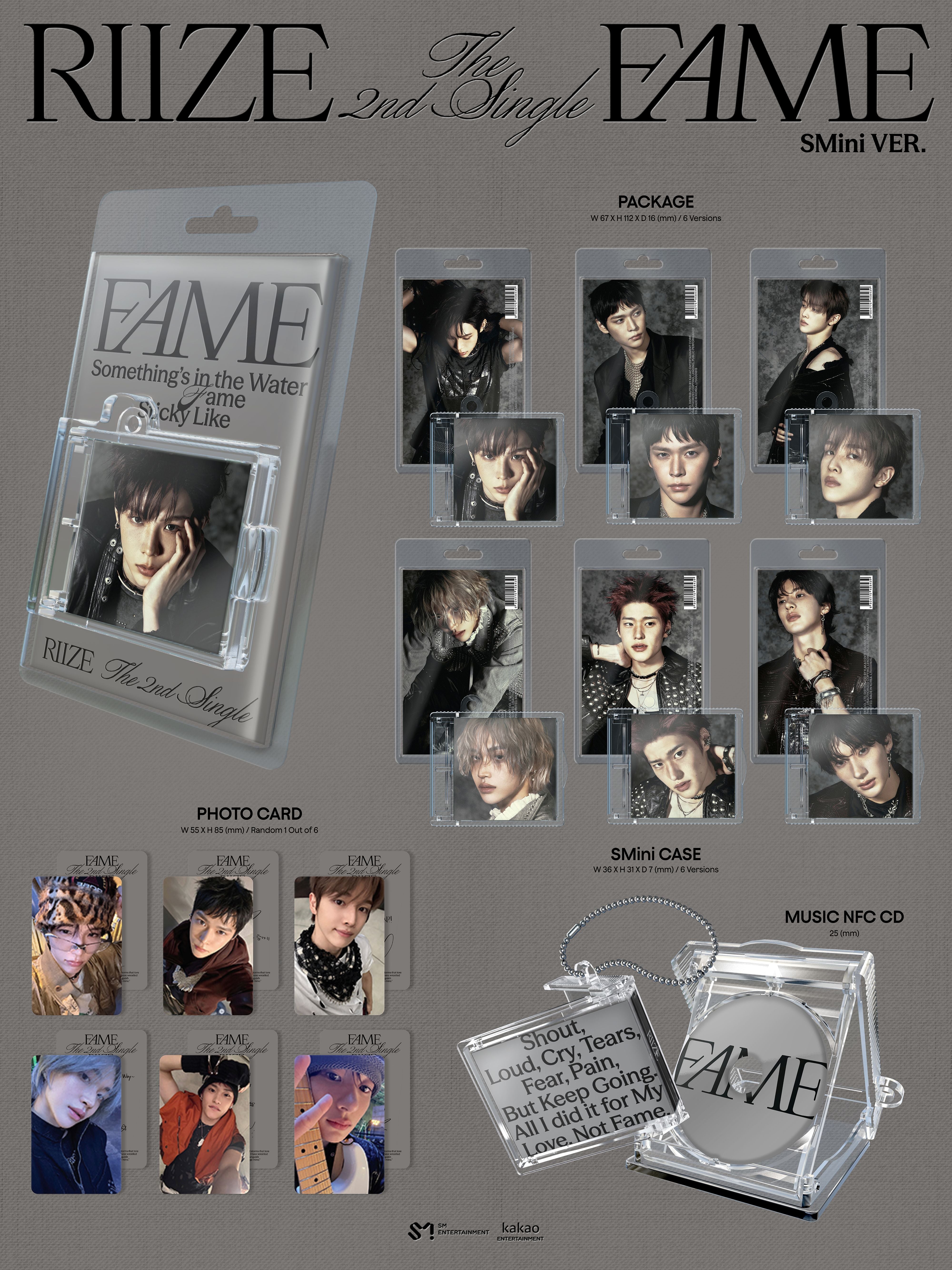 RIIZE - 2nd Single Album *Fame* (SMini Ver. | Smart Album | Random Version)