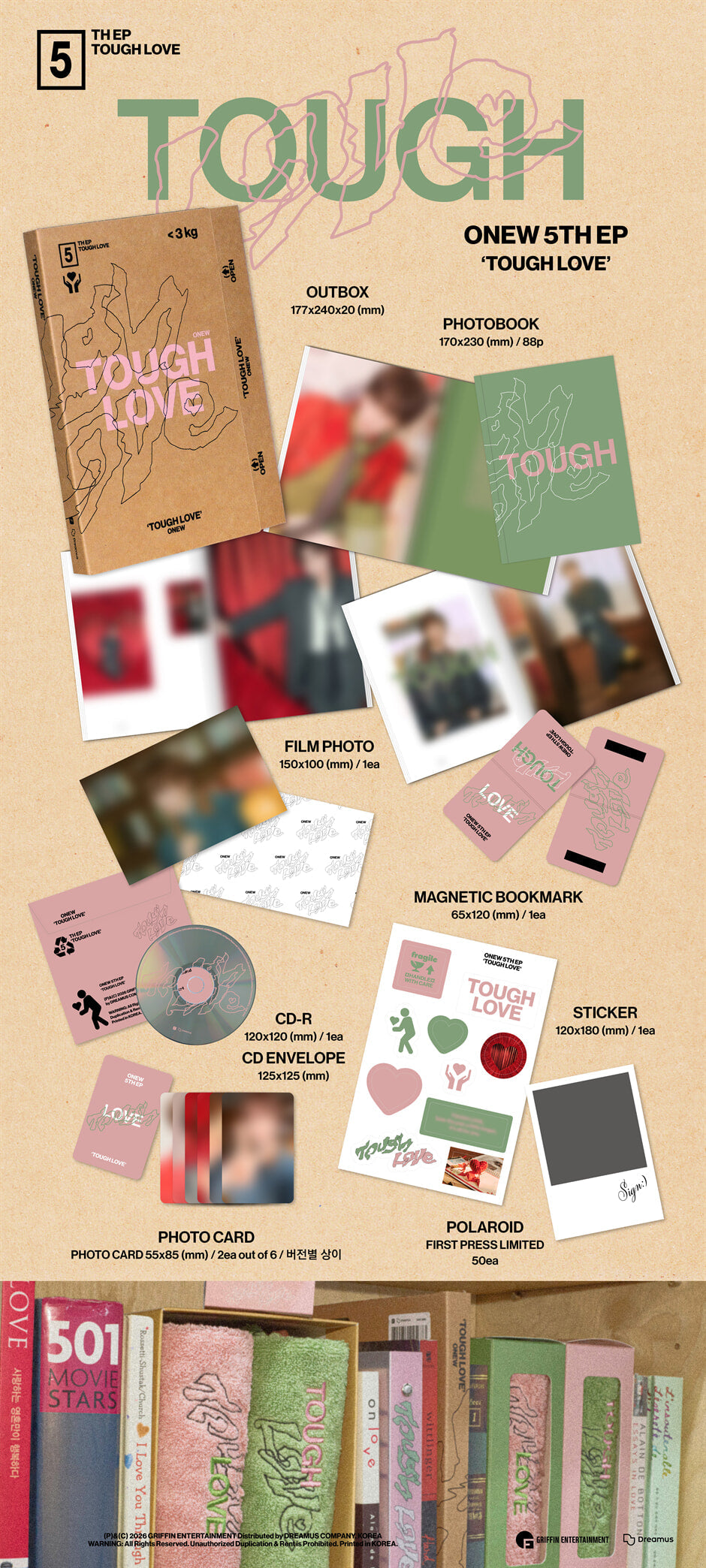 ONEW - TOUGH LOVE (5th Mini Album) BOOK Ver.