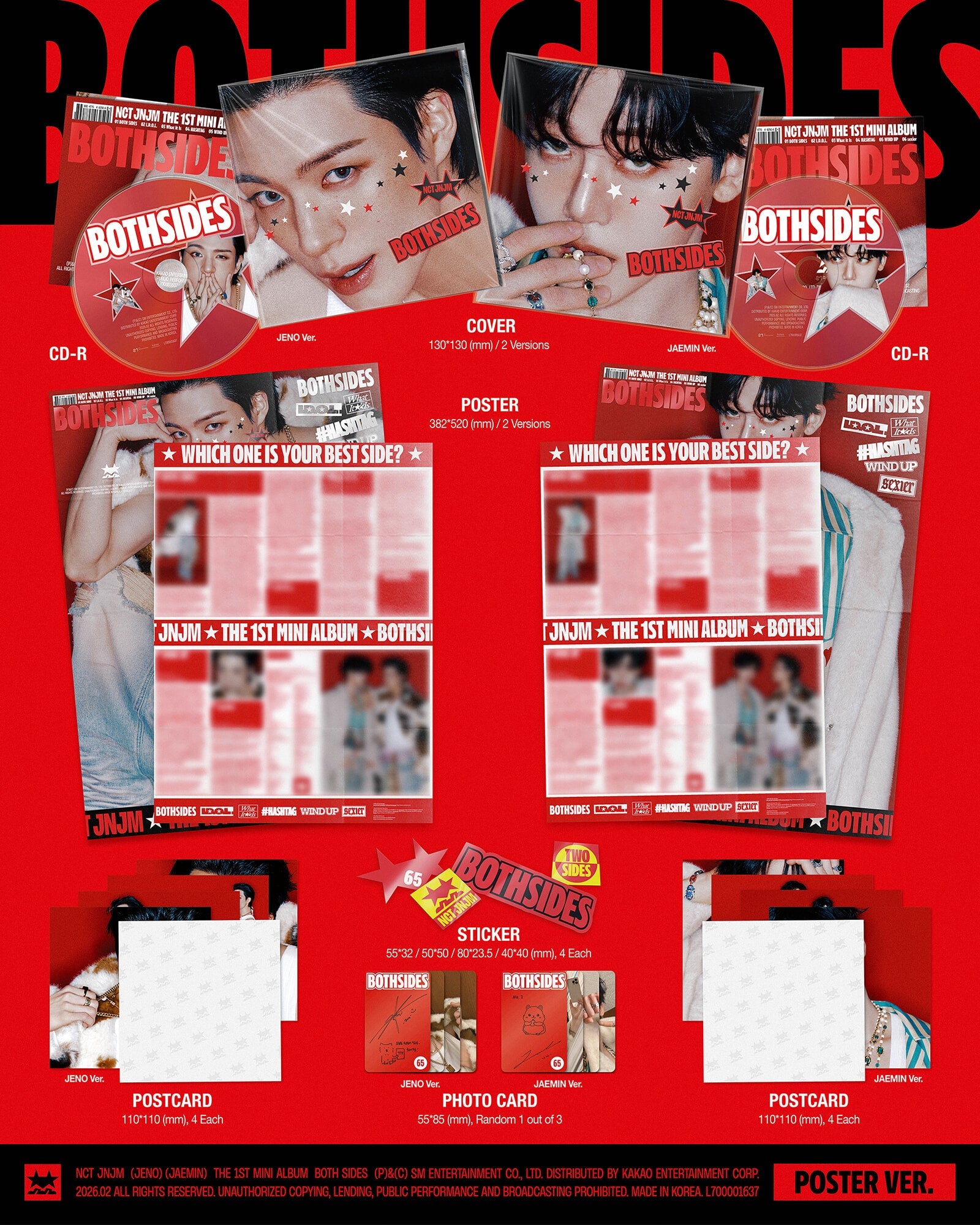 NCT JNJM - BOTH SIDES (1st Mini Album) (Poster Version)