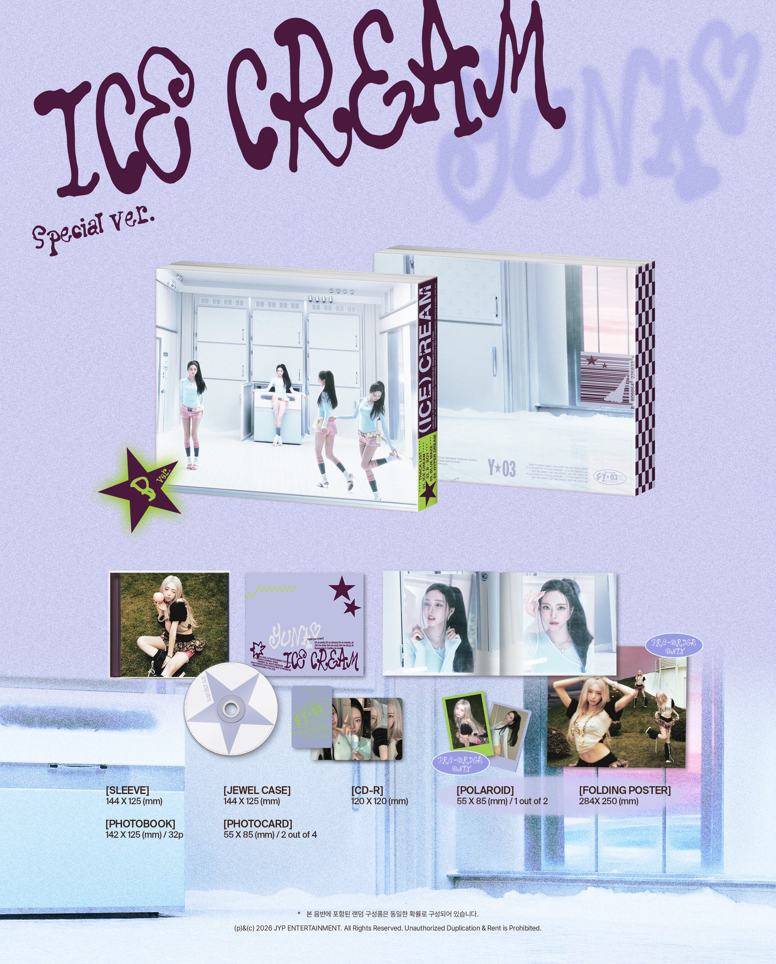 YUNA - Ice Cream (1st Mini Album) (Special Ver.) (Random Ver.)