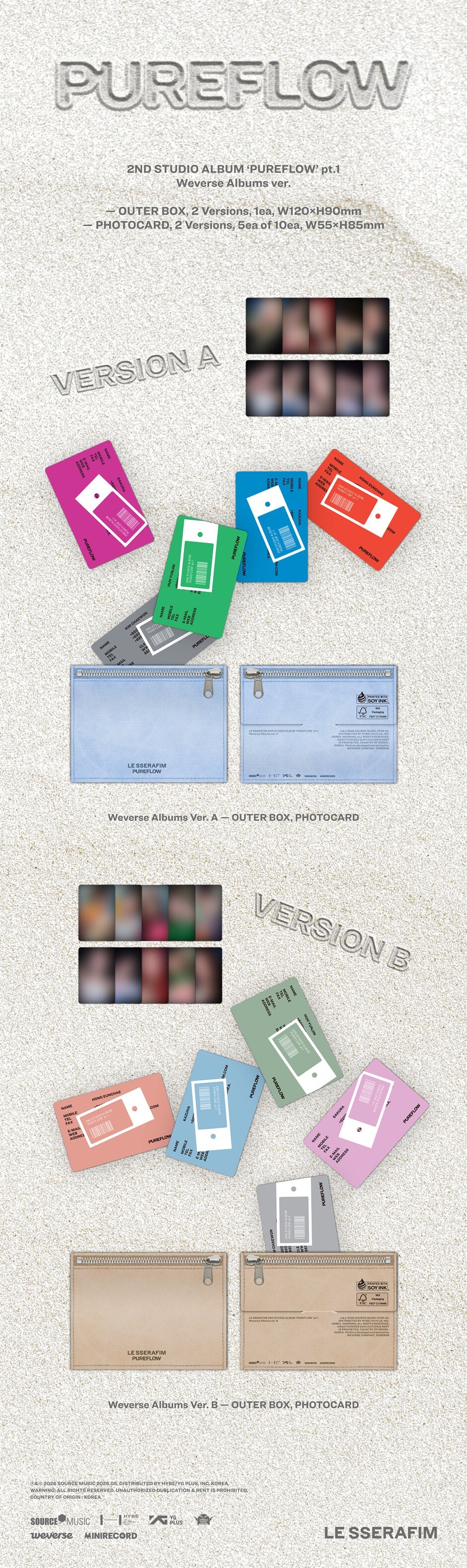 LE SSERAFIM - PUREFLOW pt.1 (2nd Studio Album) (Weverse Albums Ver.)