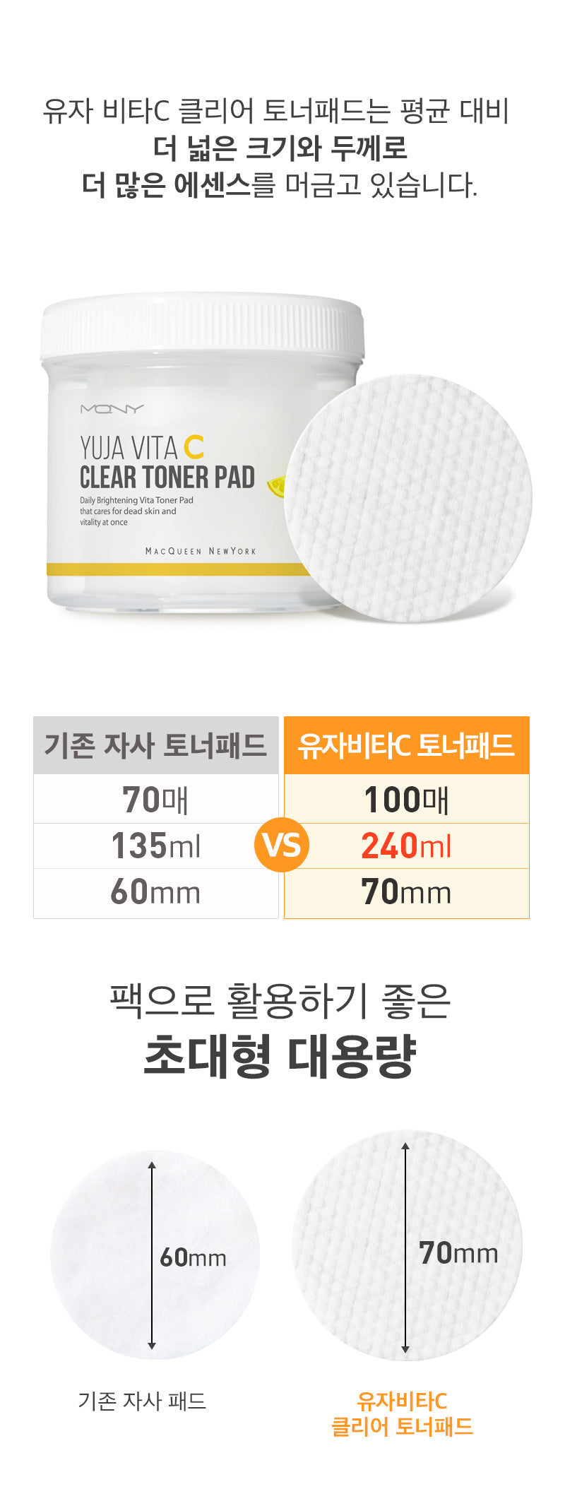 MQNY - Yuja Vita C Clear Toner Pad (100 Sheets)