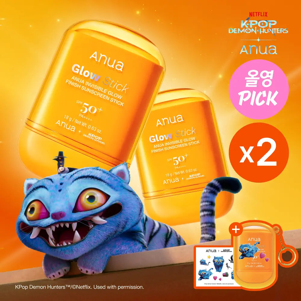 Anua X K-POP DEMON HUNTERS - Glow Stick Invisible Glow Finish Sunscreen Stick 18g (1+1)