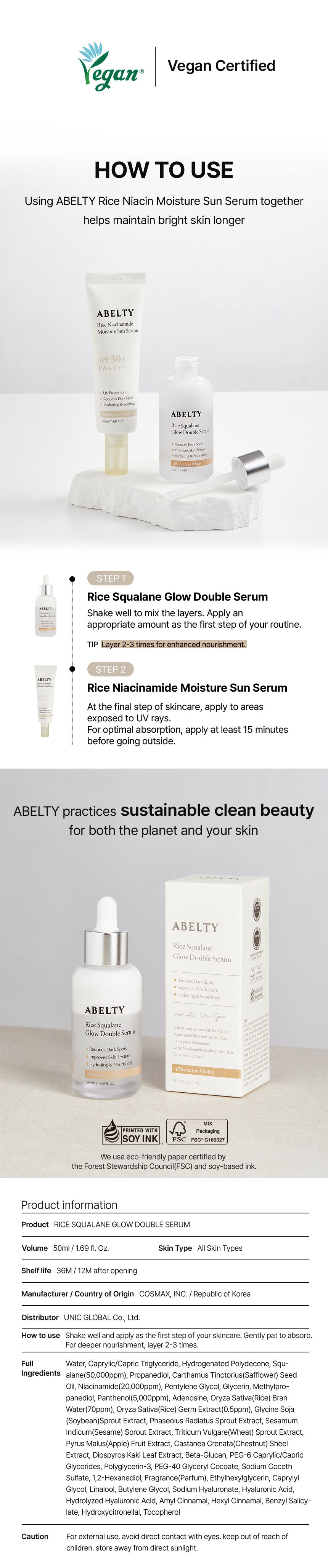 ABELTY Rice Squalane Glow Double Serum