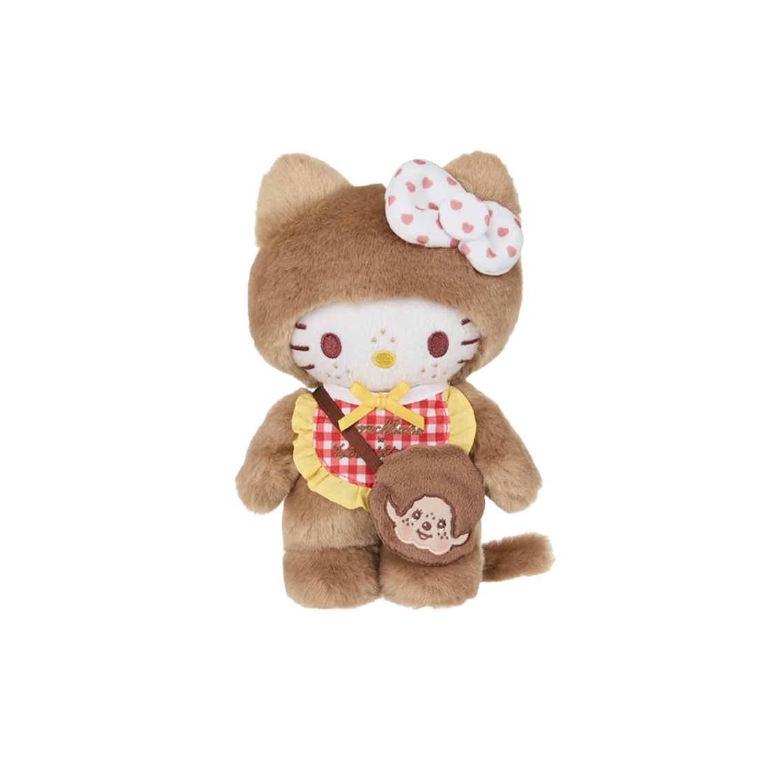 Monchhichi x Hello Kitty (Gingham Check S Doll Brown)