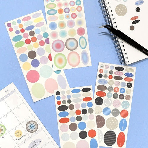 Be on D - Daily Dot Sticker Set (2 Sheets) - Pastel Blush