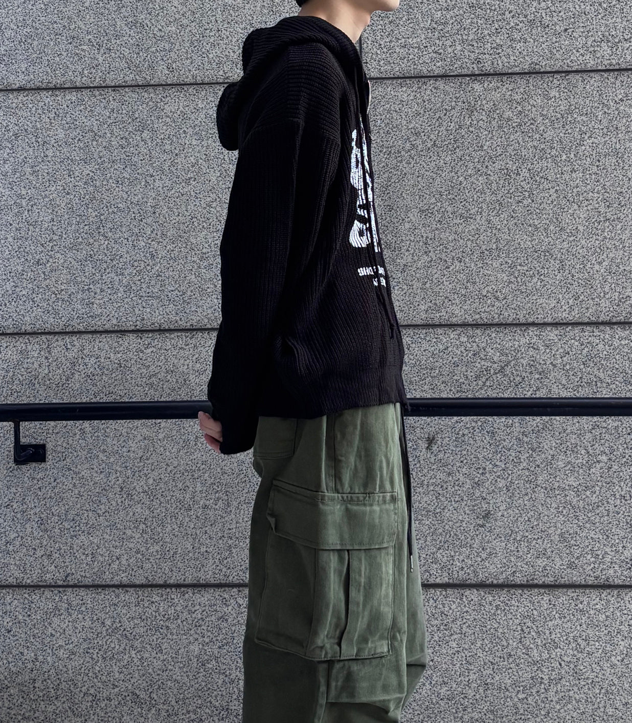 Huecloset - Lettering Hooded Zip-Up Knit (ATEEZ Wear)