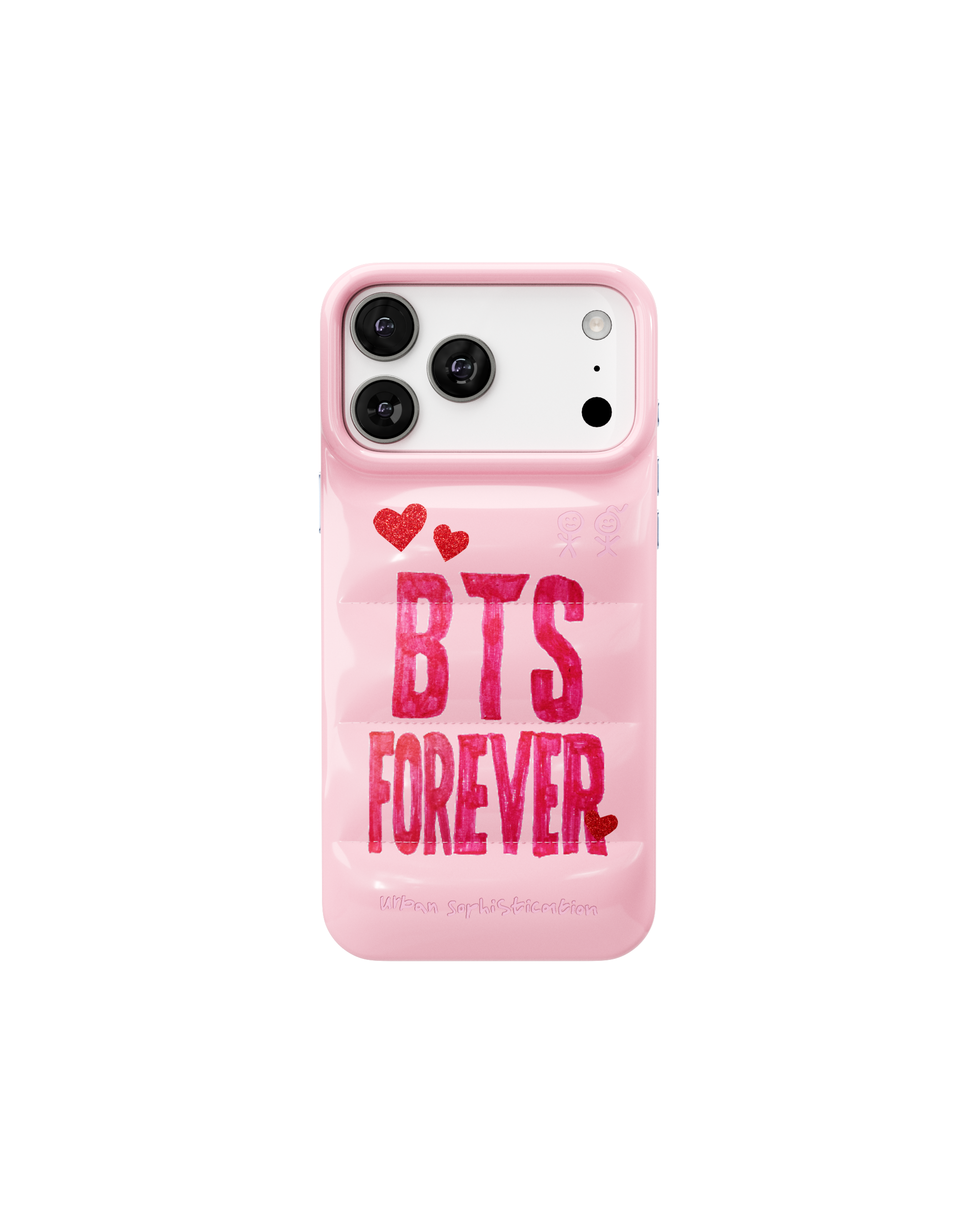 (Pre-Order) Urban Sophistication x BTS - The Puffer Case (BTS Poster in Baby Pink)
