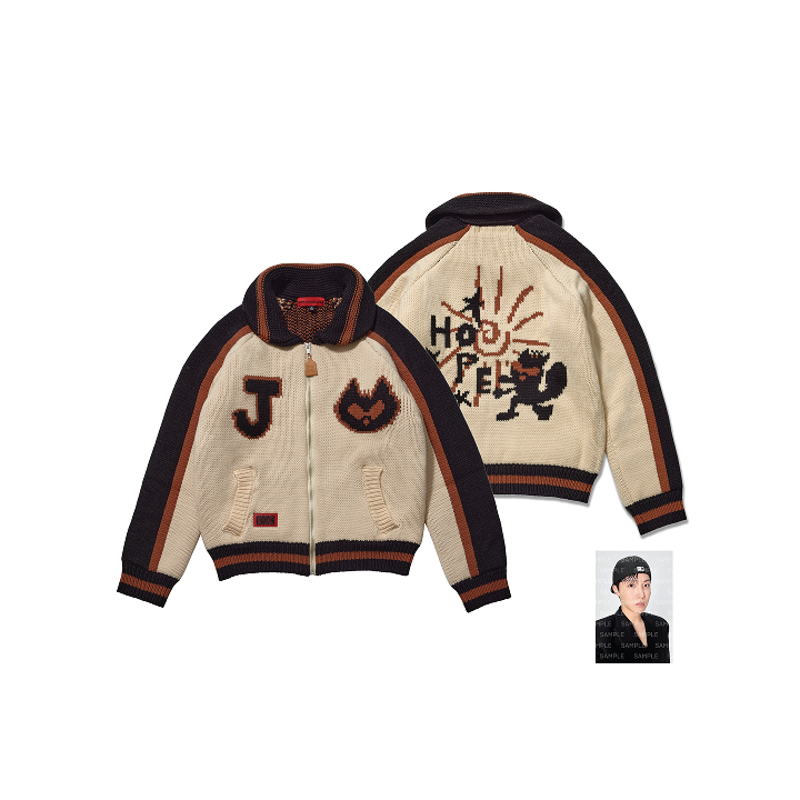 j-hope HOPE ON THE STAGE Cowichan Cardigan Beige