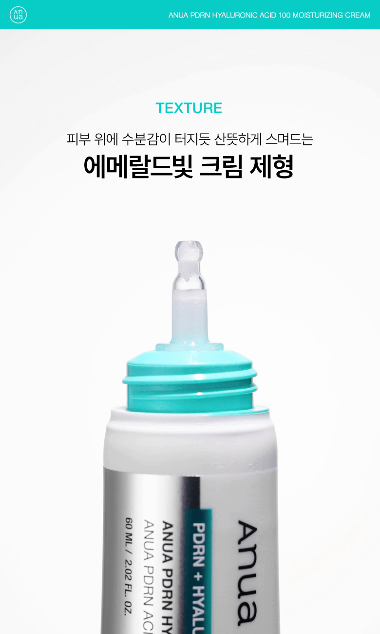 Anua - PDRN Hyaluronic Acid 100 Moisturizing Cream 60ml (+60ml)