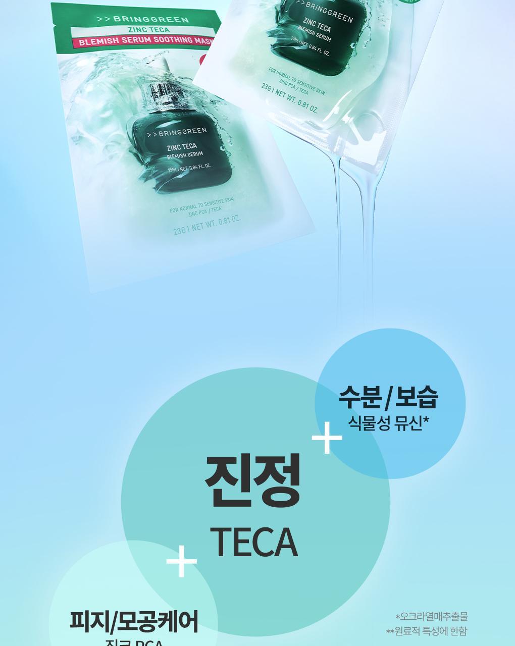 BRINGGREEN - Zinc Teca Blemish Serum Soothing Mask (3+1)