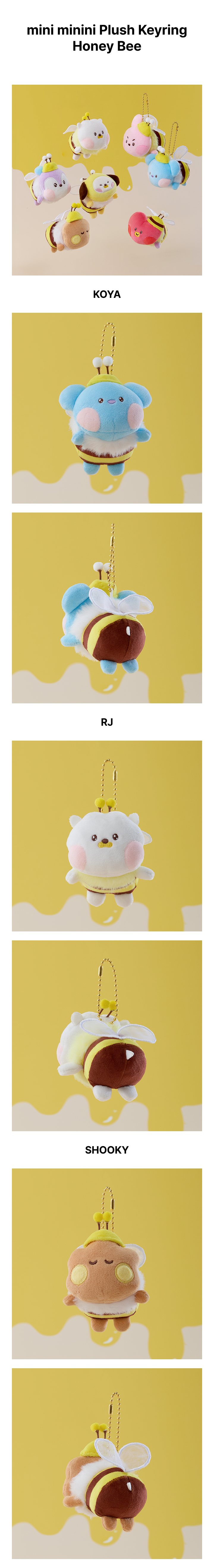 BT21 minini Plush Keyring Honey Bee