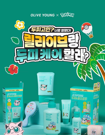 lilyeve - Scalp Turn Cica PDRN Brush Ampoule 100ml + 30ml + Jigglypuff Brush (Pokémon Collaboration)
