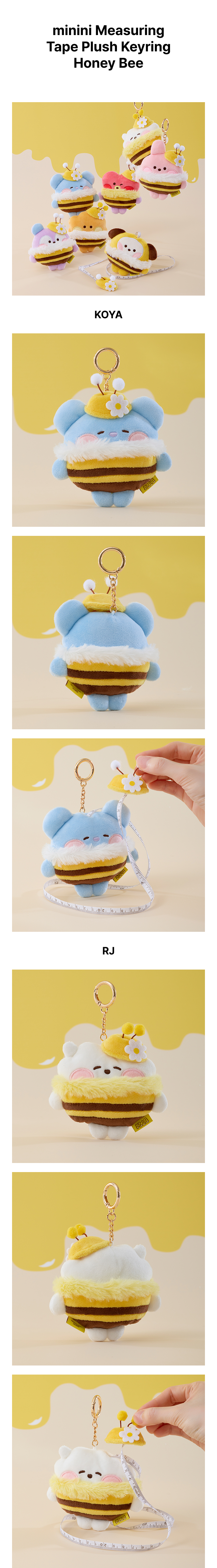 BT21 minini Measuring Tape Plush Keyring Honey Bee
