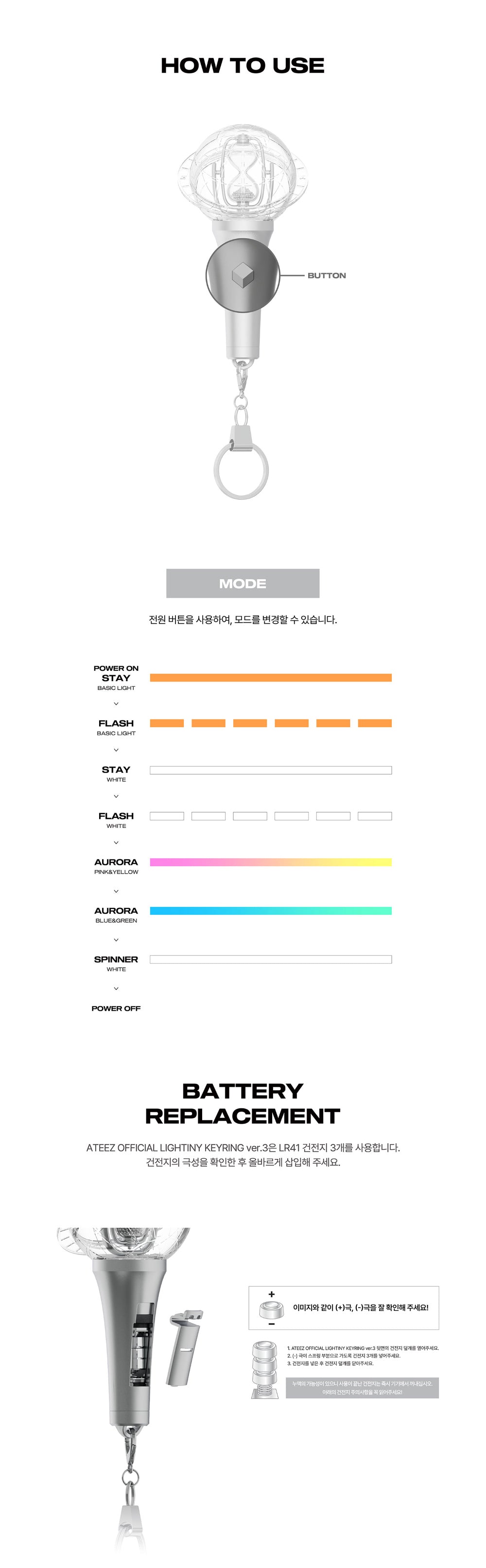 [PRE-ORDER] ATEEZ Official Lightiny Keyring Ver.3