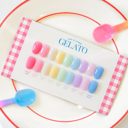 YOGURT NAIL - Refreshing Pastel Syrup Gelato Gel (9-Color Set) (8ml x 9 Colors)