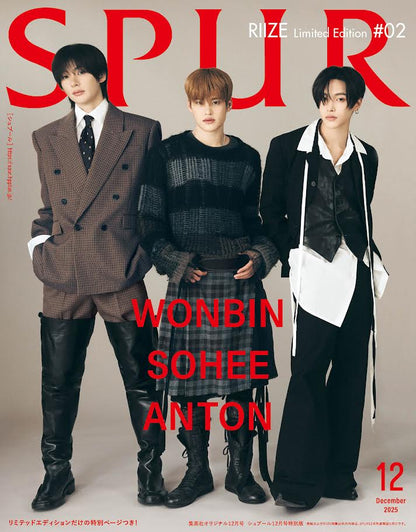 SPUR Japan Magazine 2025.12 (Cover: RIIZE) - C (WONBIN & SOHEE & ANTON)