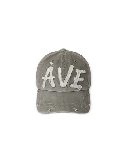 Avie muah - Applique Vintage Rivet Ballcap - Khaki
