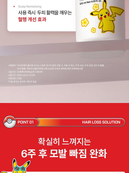 Dr.FORHAIR - Folligen Thickening Scalp Tonic 120ml x 2ea + Pokémon Hair Clip (2P) (Pokémon Collaboration)
