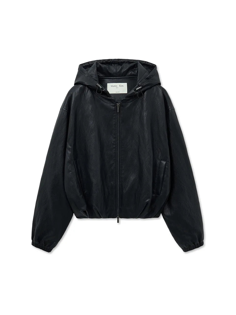 Matin Kim - Faux Leather Hoody Crop Jumper (aespa NINGNING Wear)