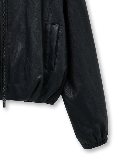 Matin Kim - Faux Leather Hoody Crop Jumper (aespa NINGNING Wear)