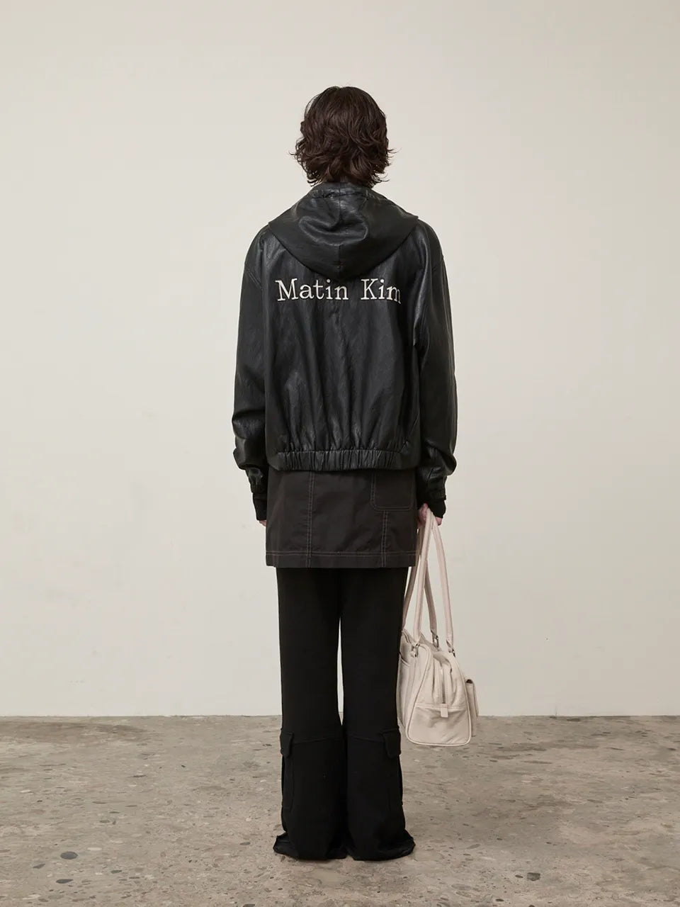 Matin Kim - Faux Leather Hoody Crop Jumper (aespa NINGNING Wear)