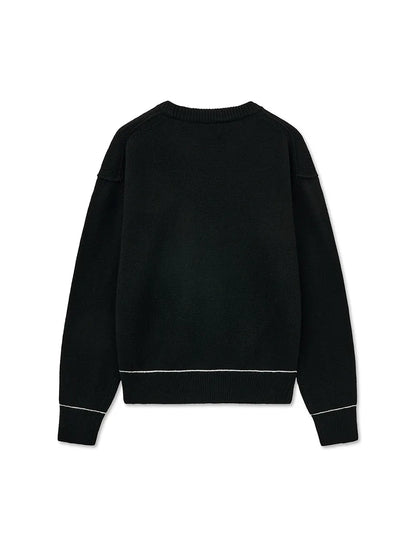 Matin Kim - Color Trim Line Logo Pullover Knit (aespa NINGNING Wear)