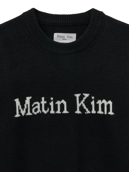 Matin Kim - Color Trim Line Logo Pullover Knit (aespa NINGNING Wear)