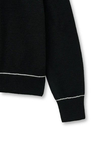 Matin Kim - Color Trim Line Logo Pullover Knit (aespa NINGNING Wear)