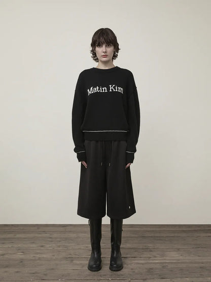 Matin Kim - Color Trim Line Logo Pullover Knit (aespa NINGNING Wear)