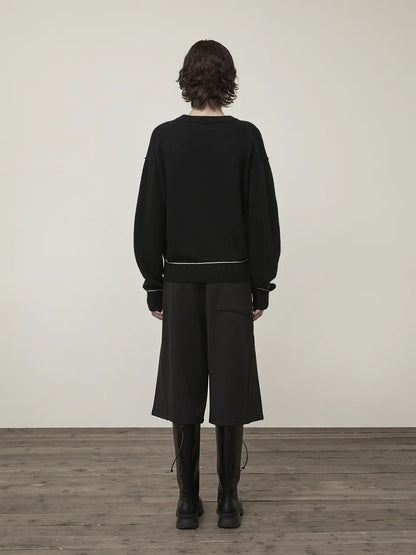 Matin Kim - Color Trim Line Logo Pullover Knit (aespa NINGNING Wear)