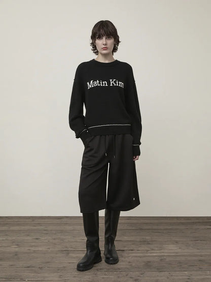 Matin Kim - Color Trim Line Logo Pullover Knit (aespa NINGNING Wear)
