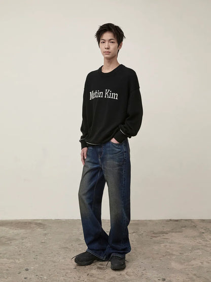 Matin Kim - Color Trim Line Logo Pullover Knit (aespa NINGNING Wear)