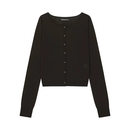 COYSEIO - Colored Button Cardigan - Brown