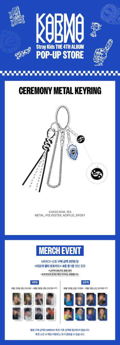 [PRE-ORDER] Stray Kids - KARMA POP-UP Ceremony Metal Keyring