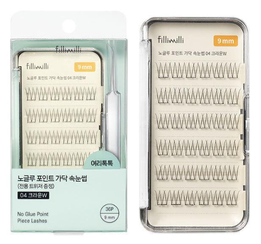 Fillimilli No Glue Point Piece Lashes - 04 Triple W (9mm) (36p)