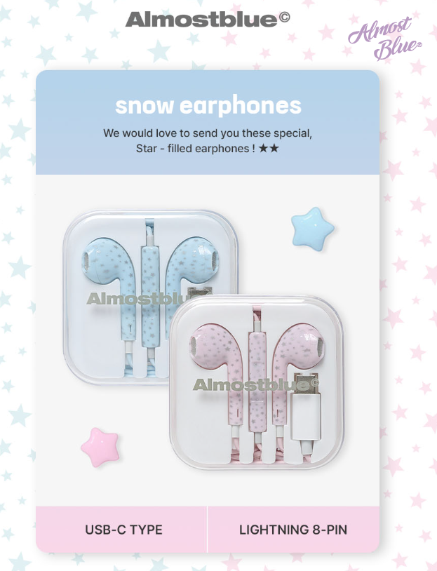 Almost Blue Snow Earphones - Lightning (8-pin) - PINK