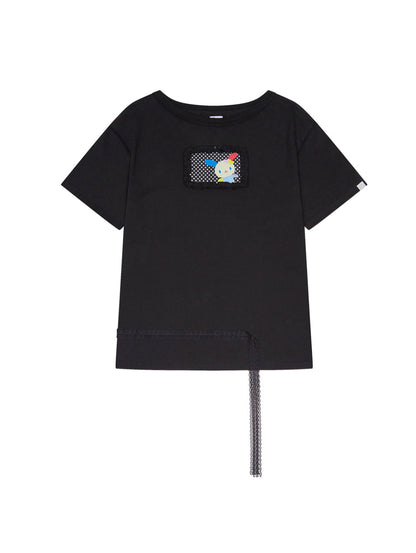 TUOMIO x Sanrio Characters - Usahana Oversized T-Shirt (Black)