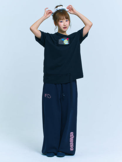 TUOMIO x Sanrio Characters - Usahana Oversized T-Shirt (Black)