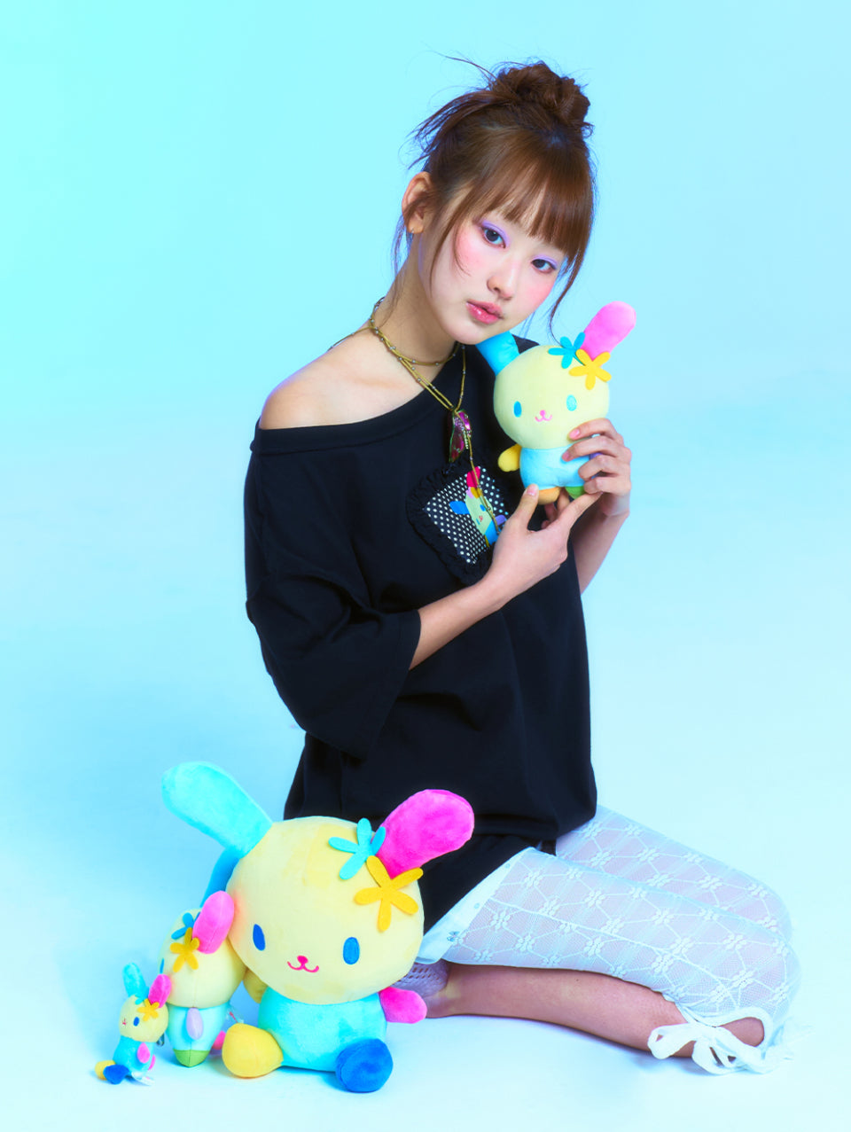 TUOMIO x Sanrio Characters - Usahana Oversized T-Shirt (Black)