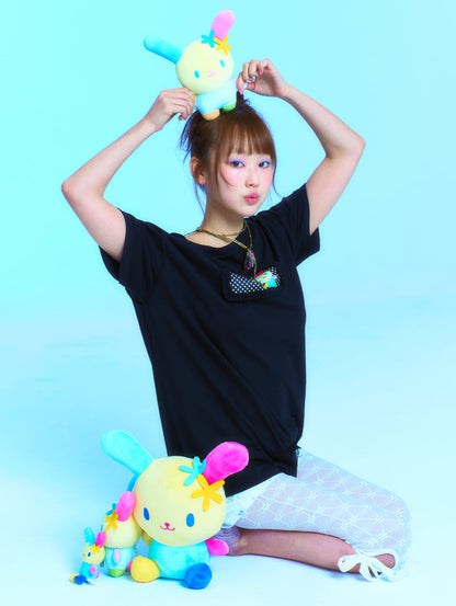 TUOMIO x Sanrio Characters - Usahana Oversized T-Shirt (Black)