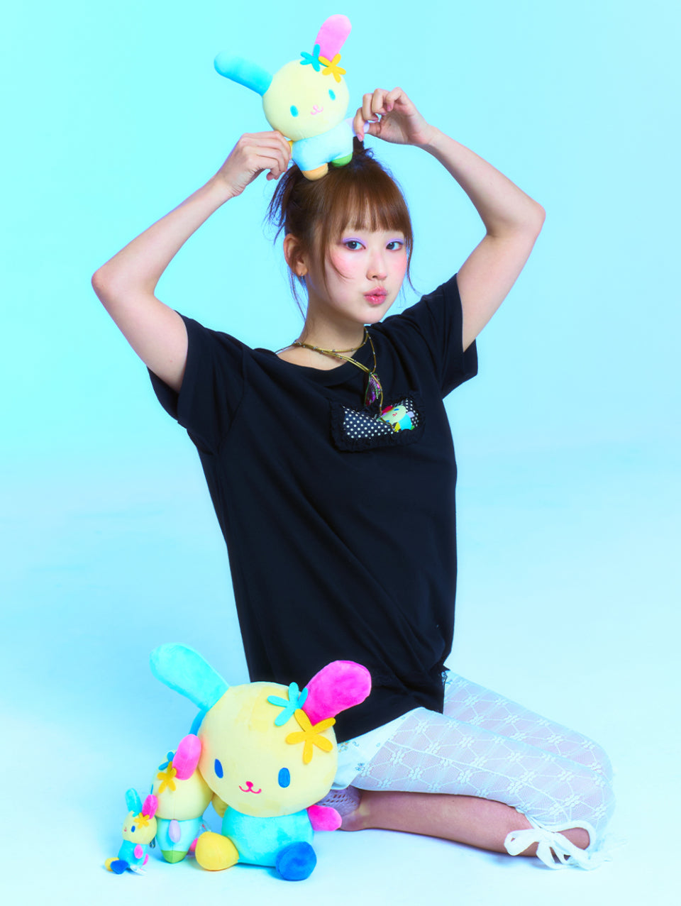 TUOMIO x Sanrio Characters - Usahana Oversized T-Shirt (Black)